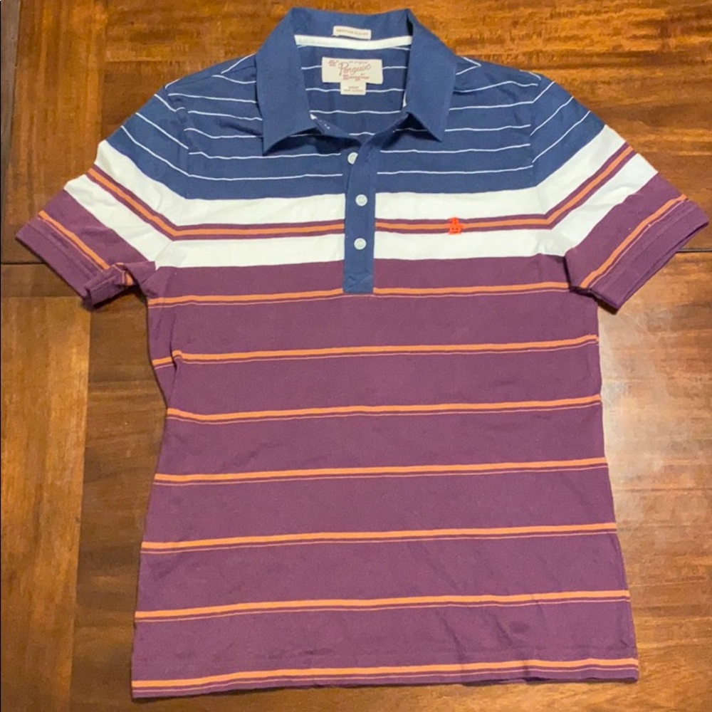 New Men’s Original Penguin Striped Polo Size Small